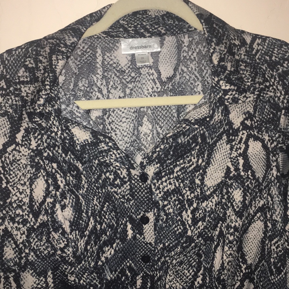 Dress Barn Animal Print Button Down Blouse